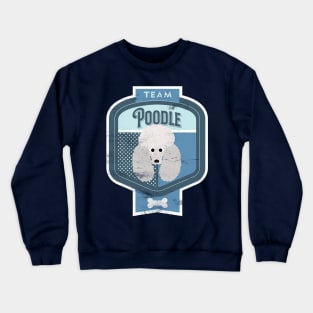 Team Poodle - Distressed Standard Poodle Beer Label Design Crewneck Sweatshirt